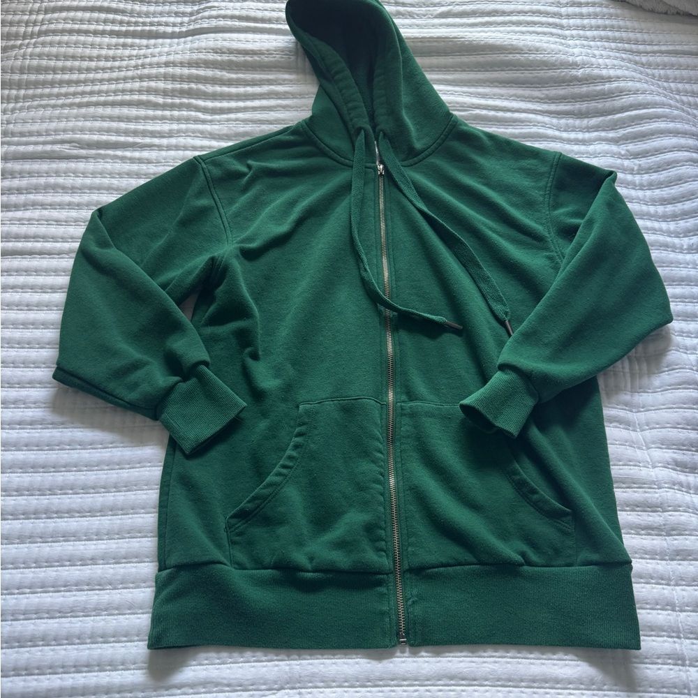 No Boundaries Women’s Green Zip-Up Hoodie | Size M (7–9)